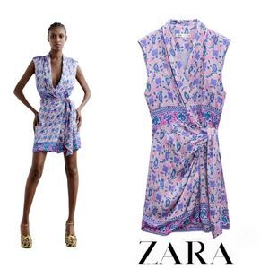 ZARA | Mauve | PRINTED PAREO DRESS